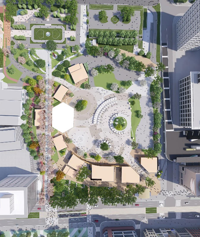 計画敷地上空から見たイメージ