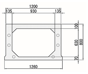 図2　オンカジ 設定ってホロー桁（1本）の断面